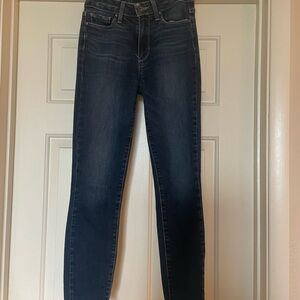 Paige dark wash skinny jeans, size 25